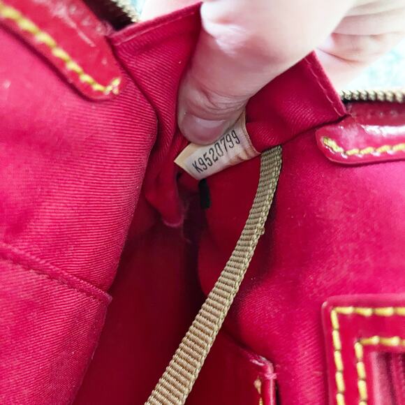 Dooney & Bourke Red Tartan Plaid Top Handle Satchel Handbag - Picture 5 of 16